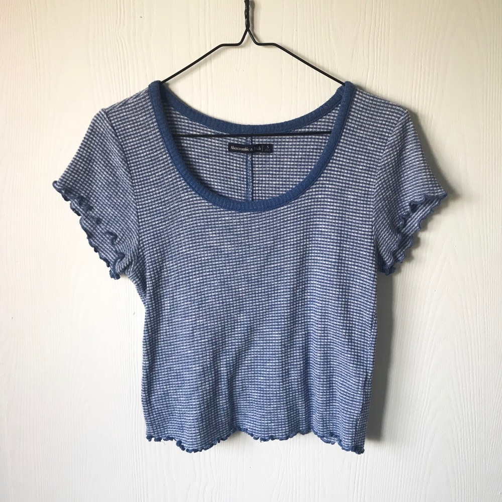 Abercrombie and Fitch Blue Textures Crop Top